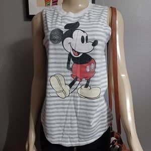 Disney Mickey Mouse distressed look striped tee. Size S